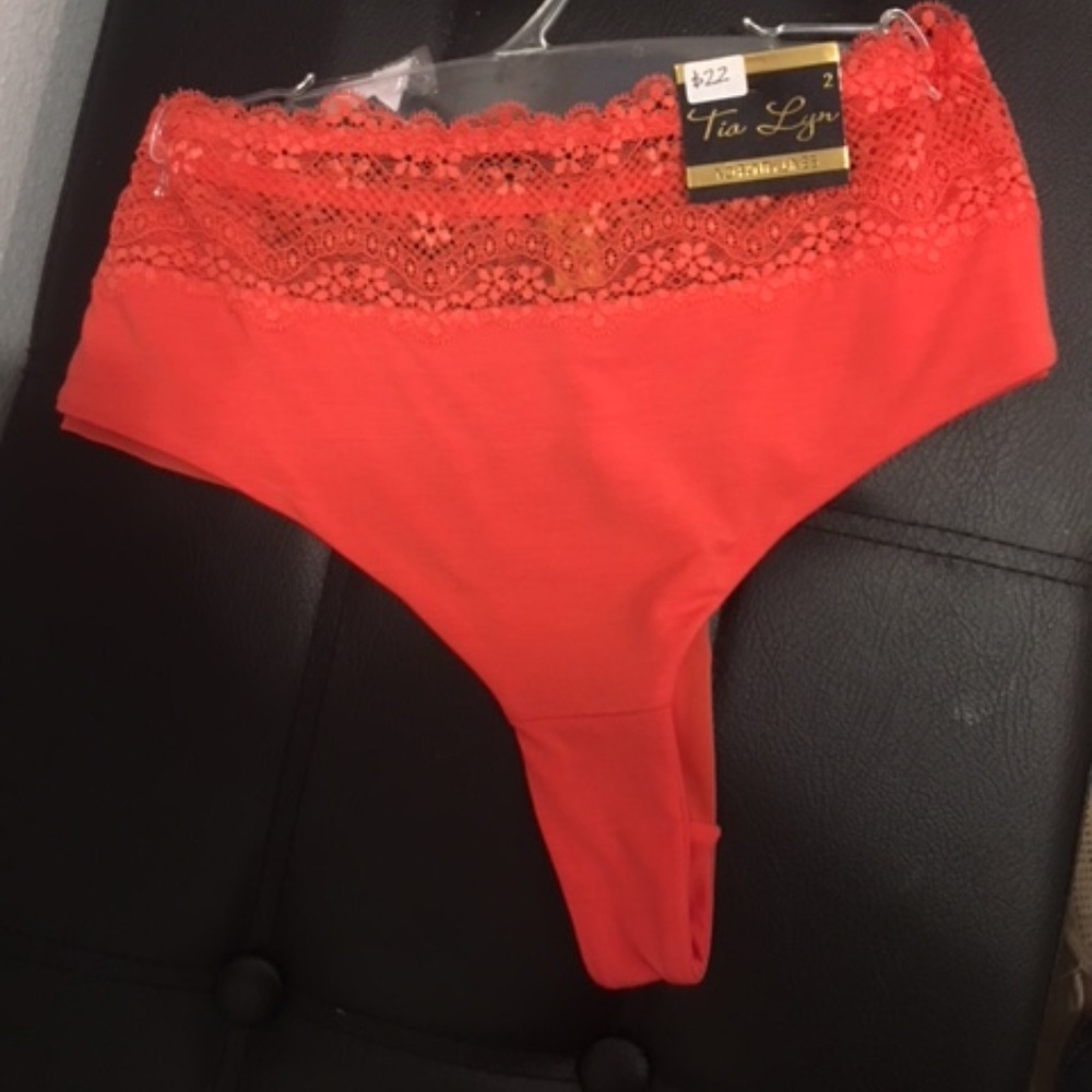 NWT HIGH WAIST THONG CORAL